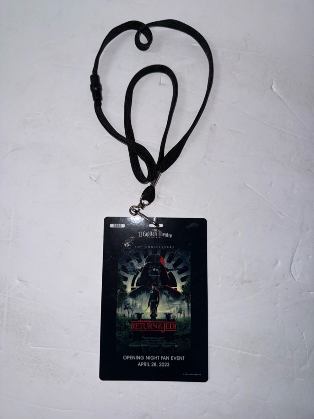 Star Wars Opening Night Event Badge 2023 Return of the Jedi El Capitan Theater